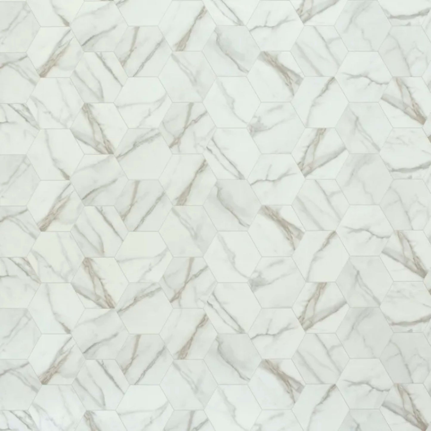 Carrara in Pearl - Gold Vinyl Sheet Goods
