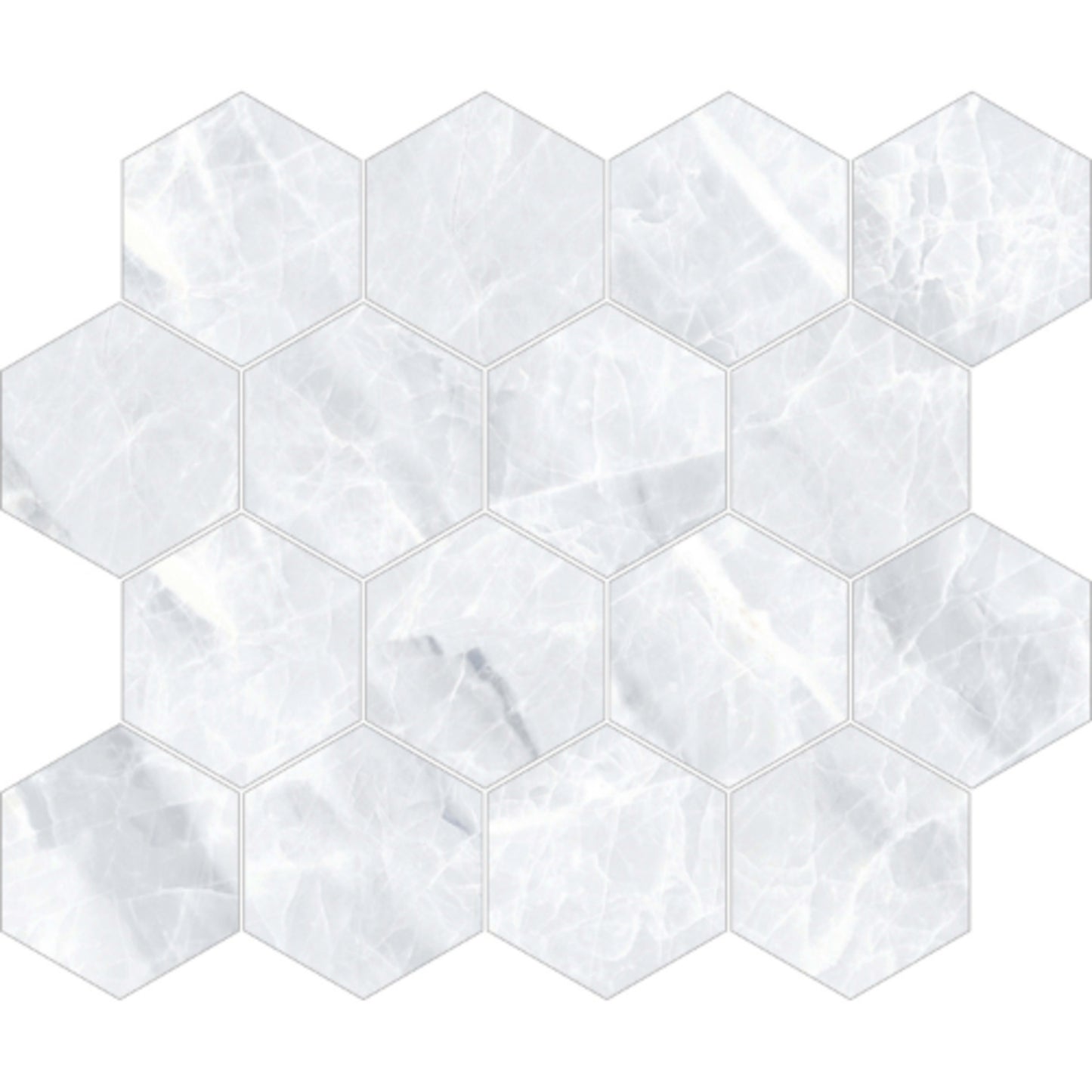 Mosaic Nambia - Hexagon in White Tile