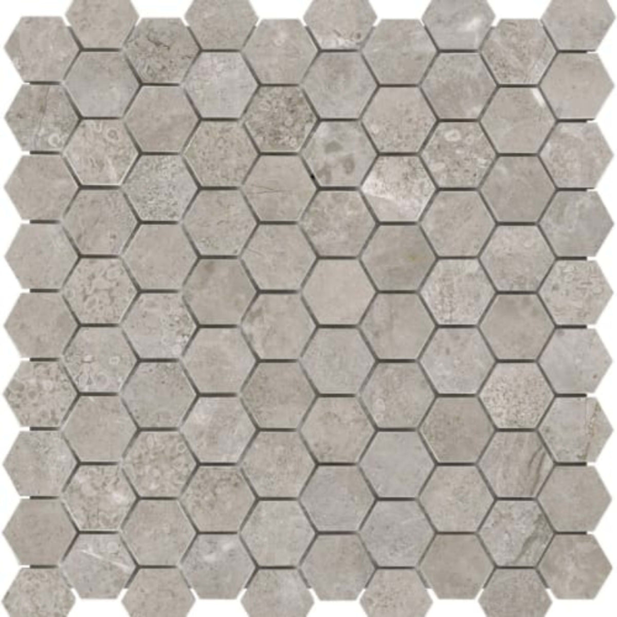 Ritz Gray in 1.25x1.25 In Hexagon Honed Natural Stone