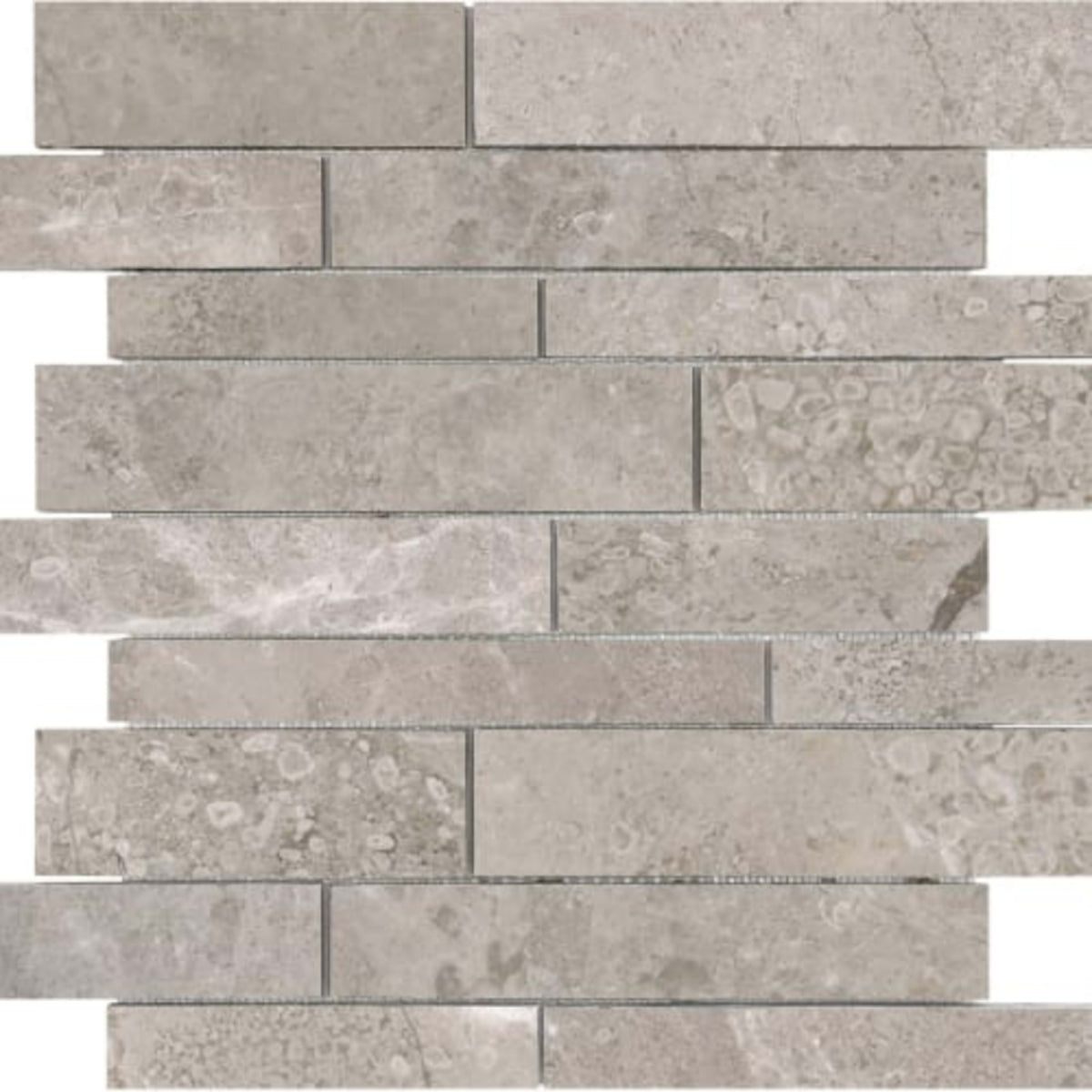 Ritz Gray in Random Strip Honed Natural Stone