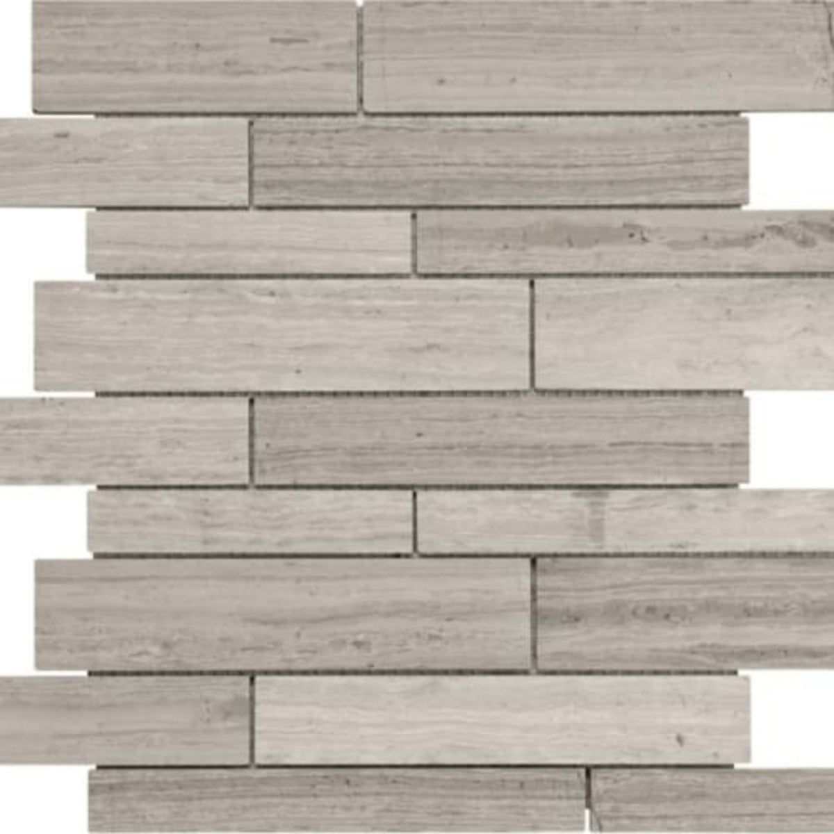 Strada Mist in Random Strip Polished Mosaics Natural Stone