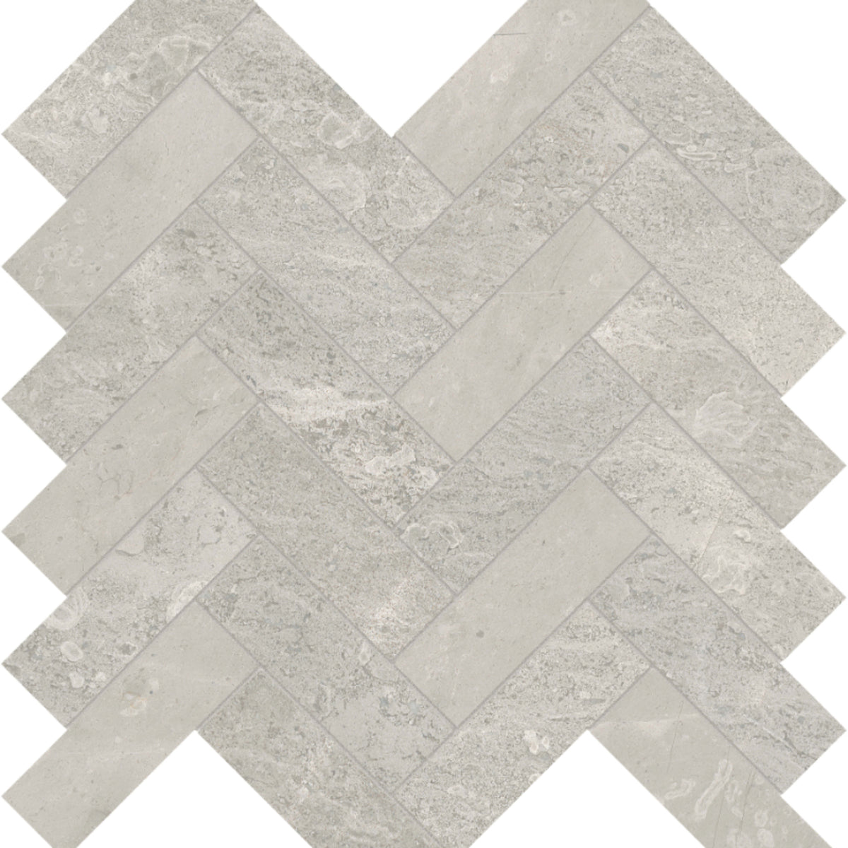 Anciano Grigio in Herringbone Mosaic Honed Natural Stone