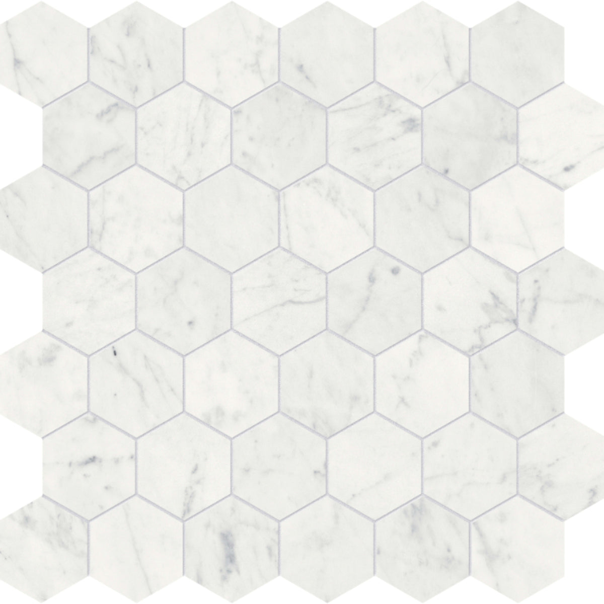 Eterna Bianco in Hexagon Mosaic 2in Honed Natural Stone