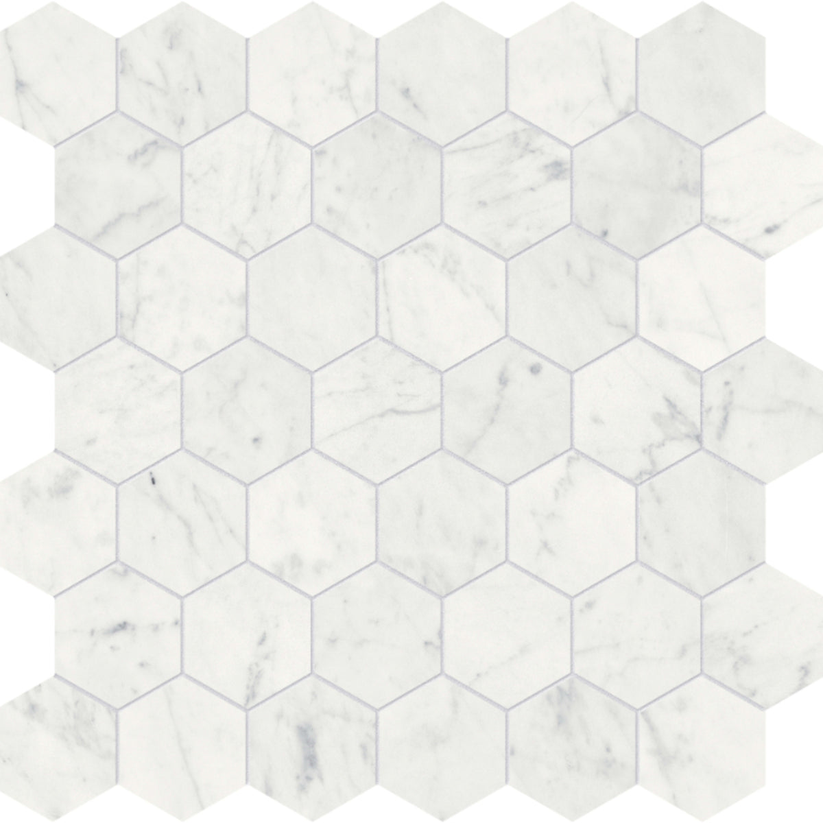 Eterna Bianco in Hexagon Mosaic 2in Polished Natural Stone
