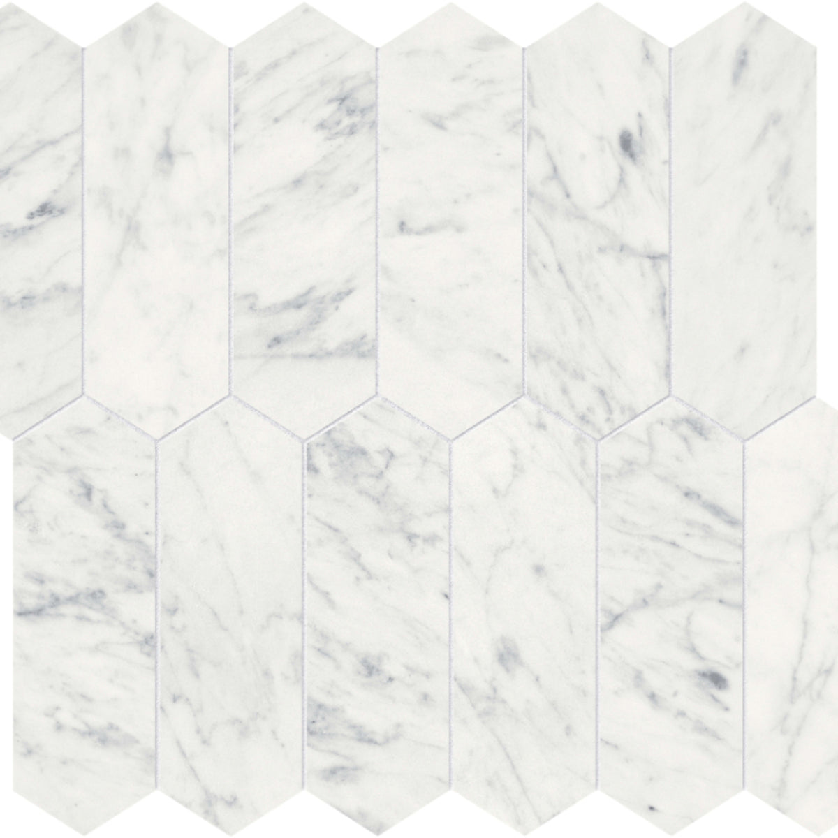 Eterna Bianco in Picket Mosaic 2x6 Honed Natural Stone