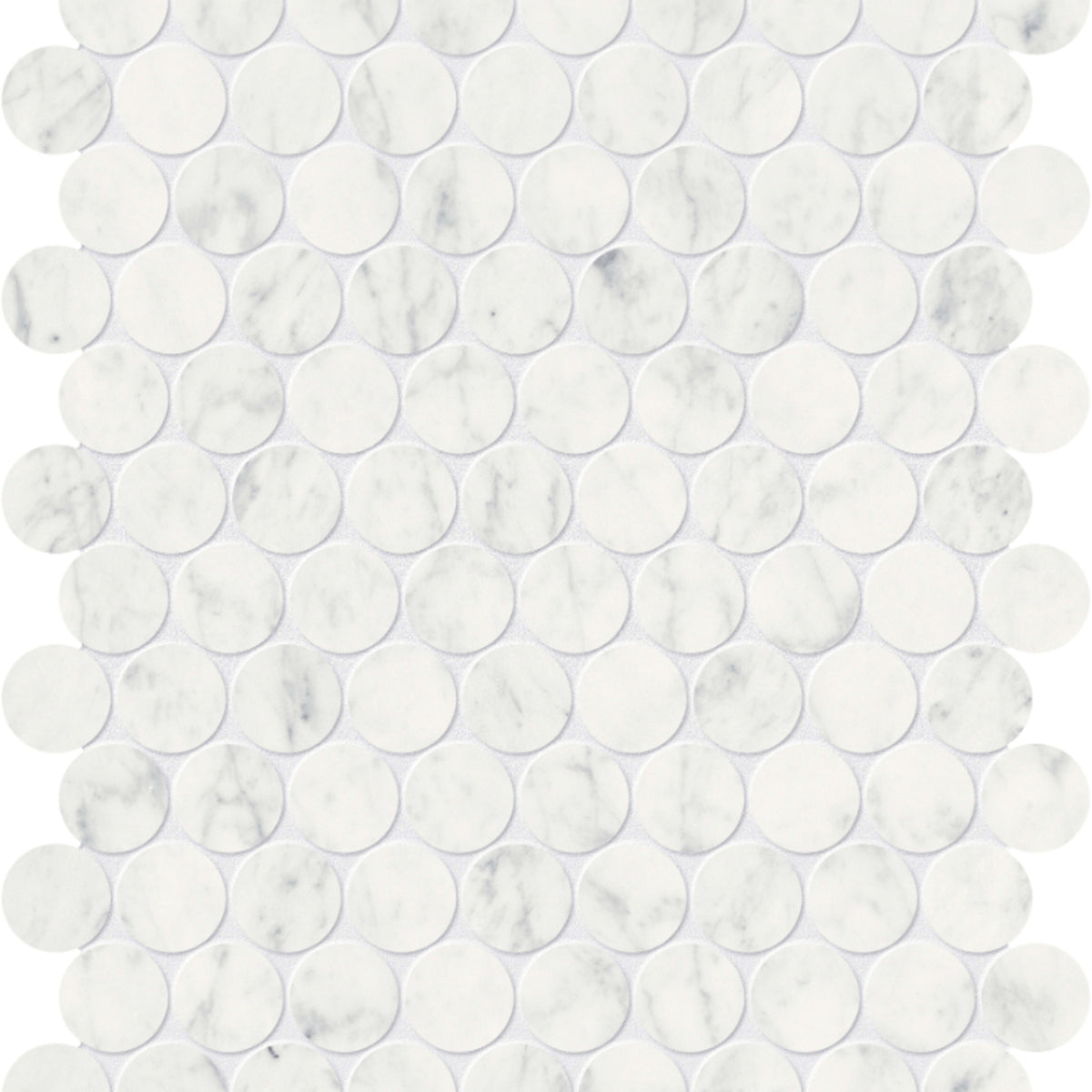 Eterna Bianco in Penny Round Mosaic Polished Natural Stone