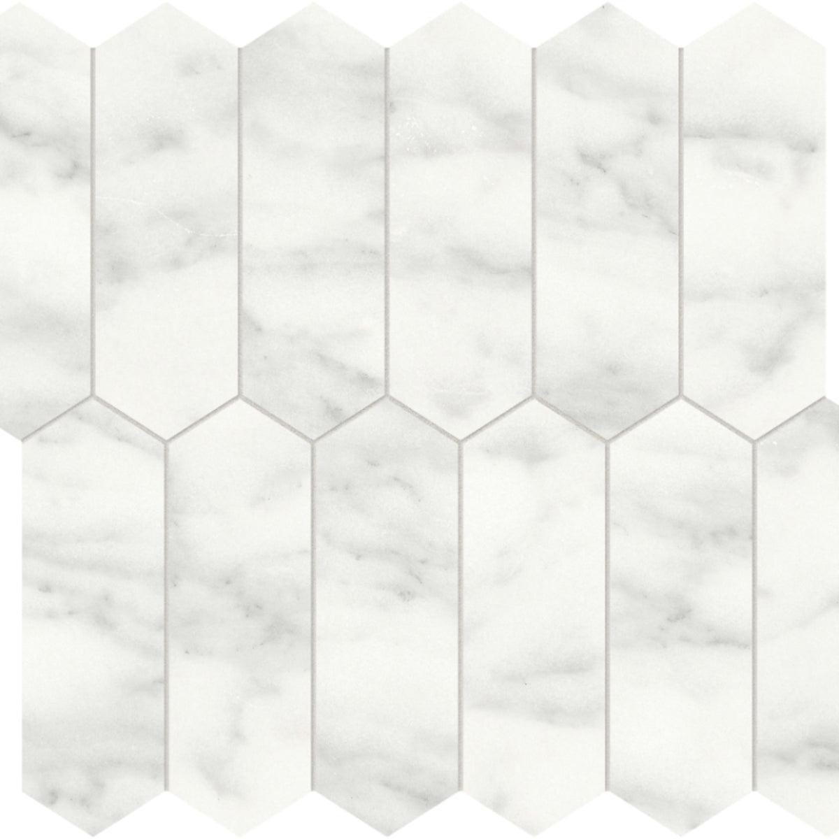 Cromo Bianco in Picket Mosaic Honed Natural Stone
