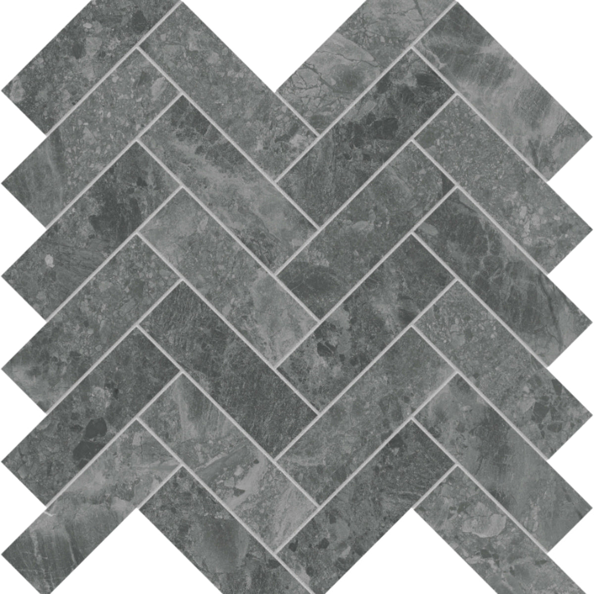 Gemma Mystique in Herringbone Mosaic Brushed Natural Stone