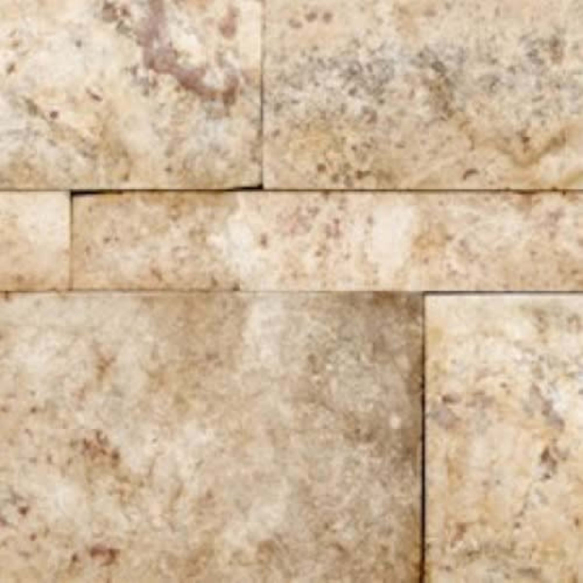 Splitface & Cubics in Picasso Travertine 6x24 Split Face Wall Panels Natural Stone