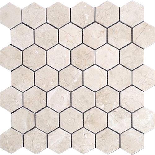 Valencia in Crema 2x2 Hex Polished Natural Stone