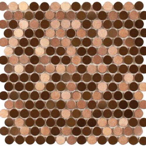 Perth Penny Rounds in Copper Brushed Metal Tile