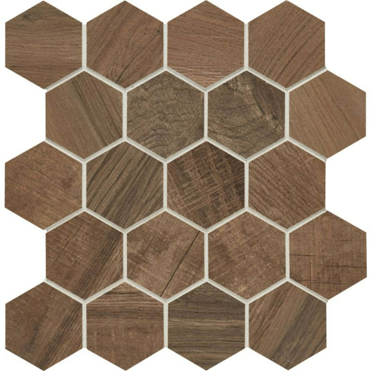 Aequa in Castor Hex Mosaic Tile