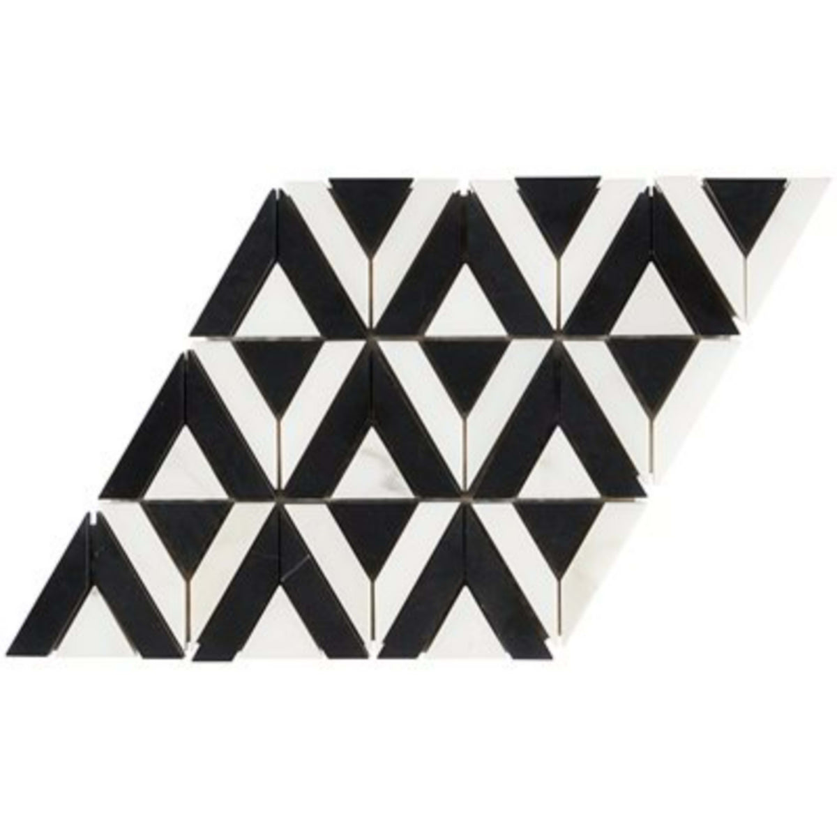 Avant Garde in Triangle Calacatta And Black Jade Natural Stone