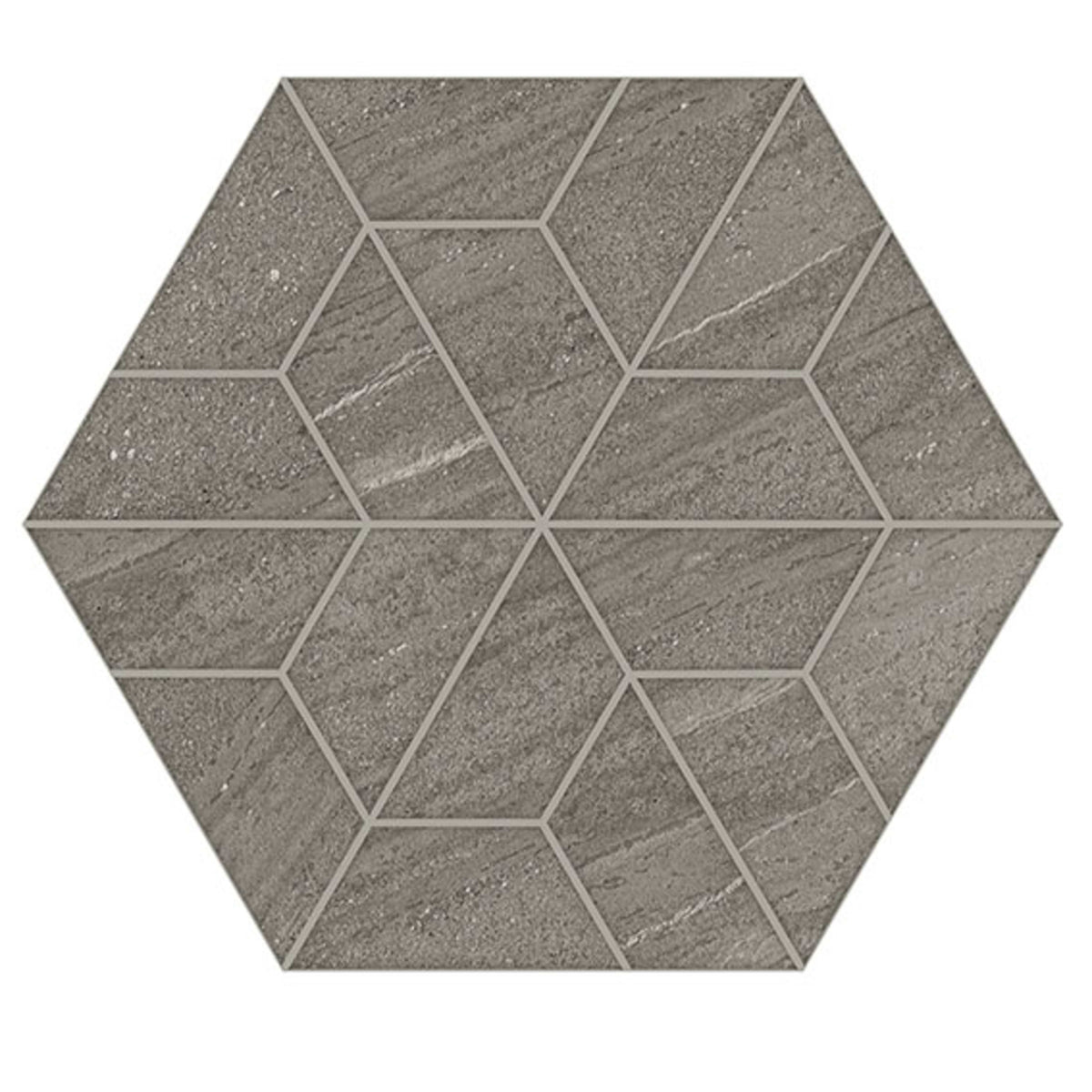 Outland in Gray Multi-Hex Mosaic Tile