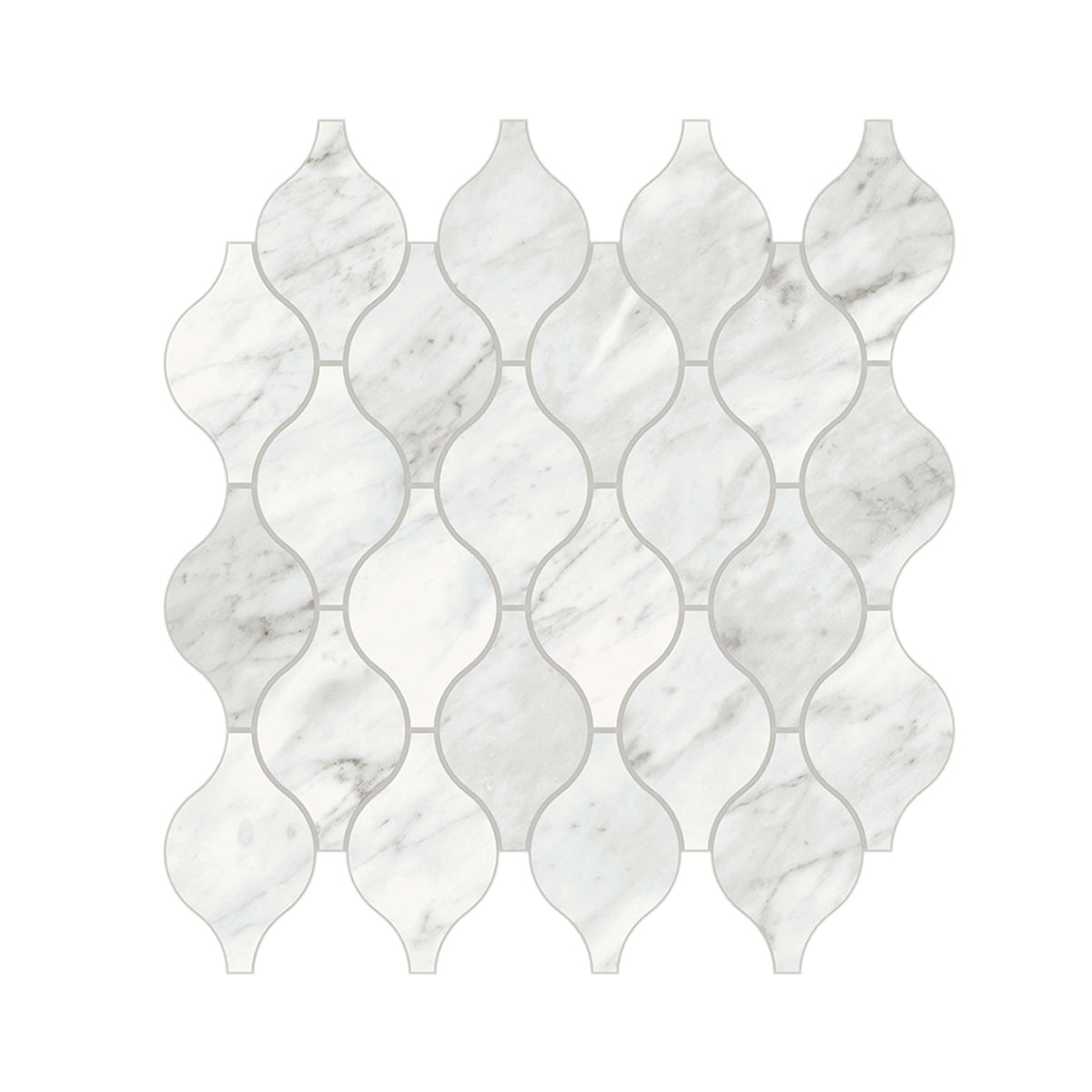Trilogy in Carrara Classic Arabesque Mosaic Tile
