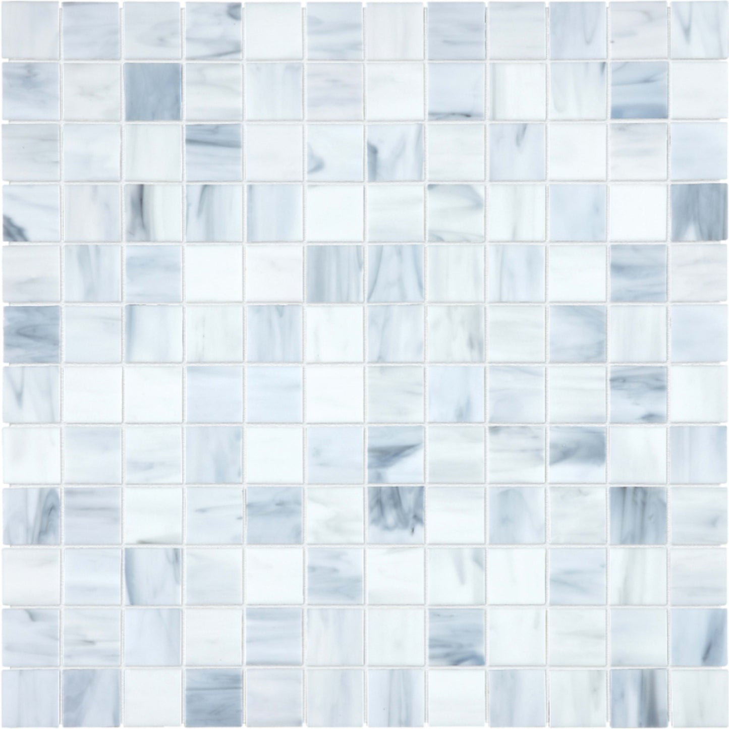 Baroque in Carrara 1x1 Mosaic Glass Tile