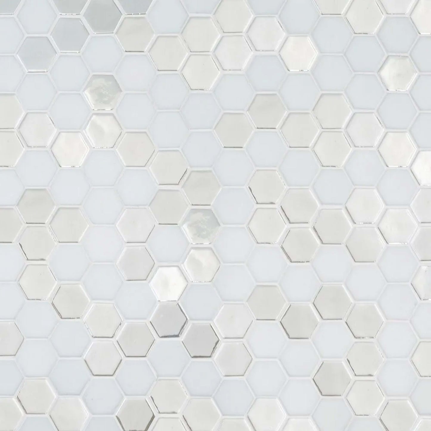 Brill Hexagon Mosaic in Pearl Glass Tile