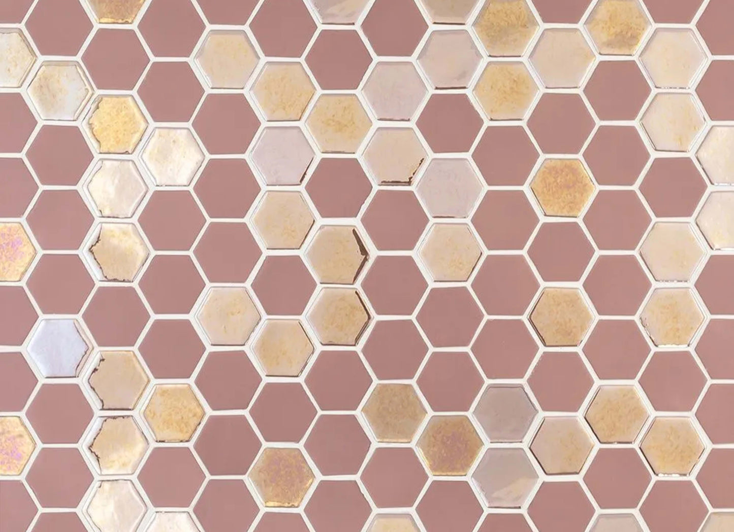Brill Hexagon Mosaic in Rose