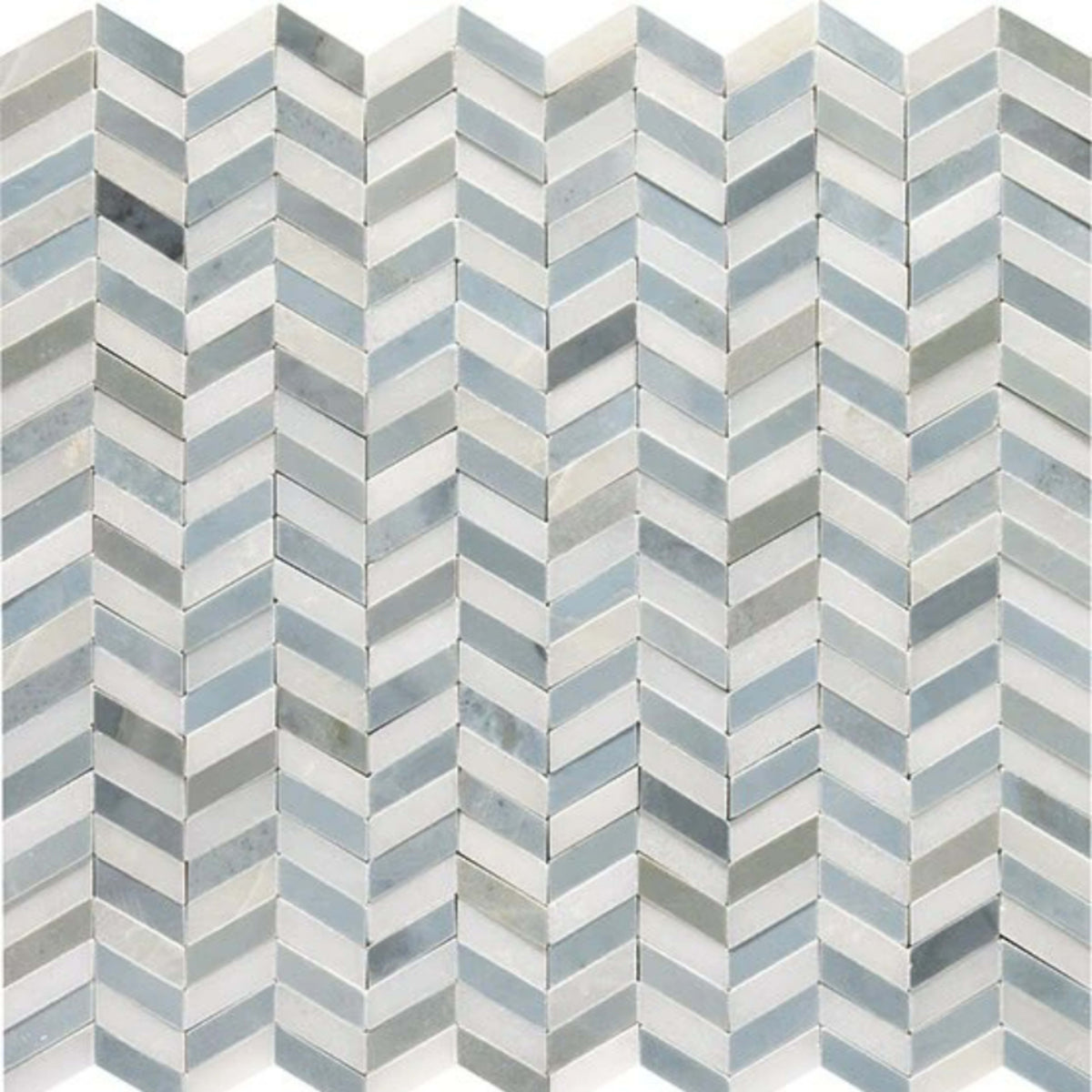 Candora in White & Blu Bln Chevron Natural Stone