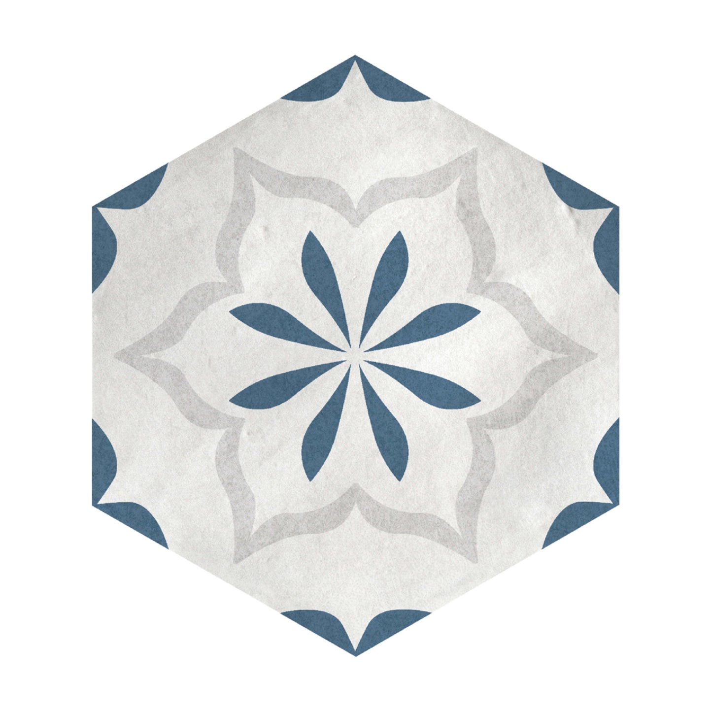 Casablanca in Ocean Blue Hex Deco Tile