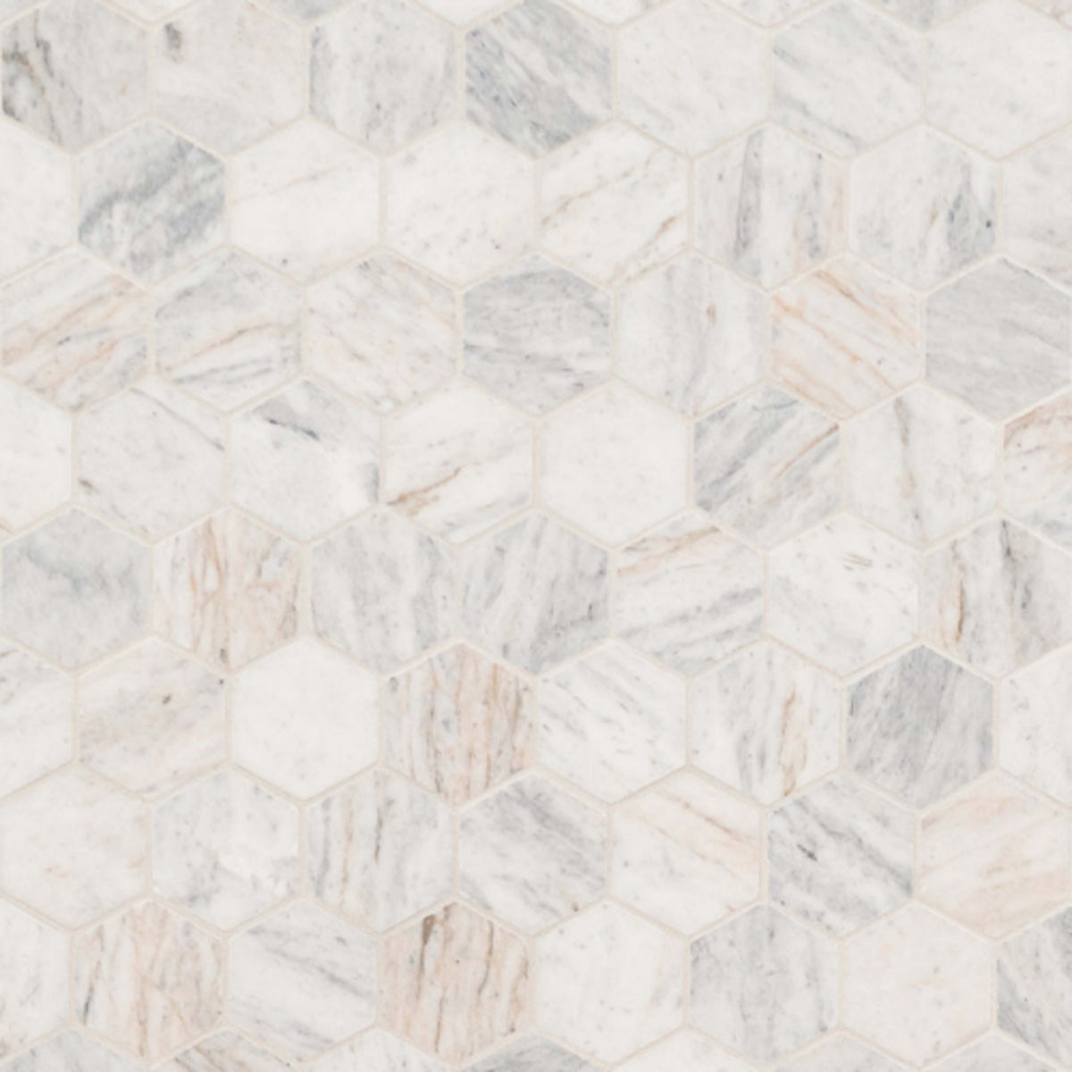 Capri Blue in Capri Blue 2" Hexagon Mosaic Tile Natural Stone
