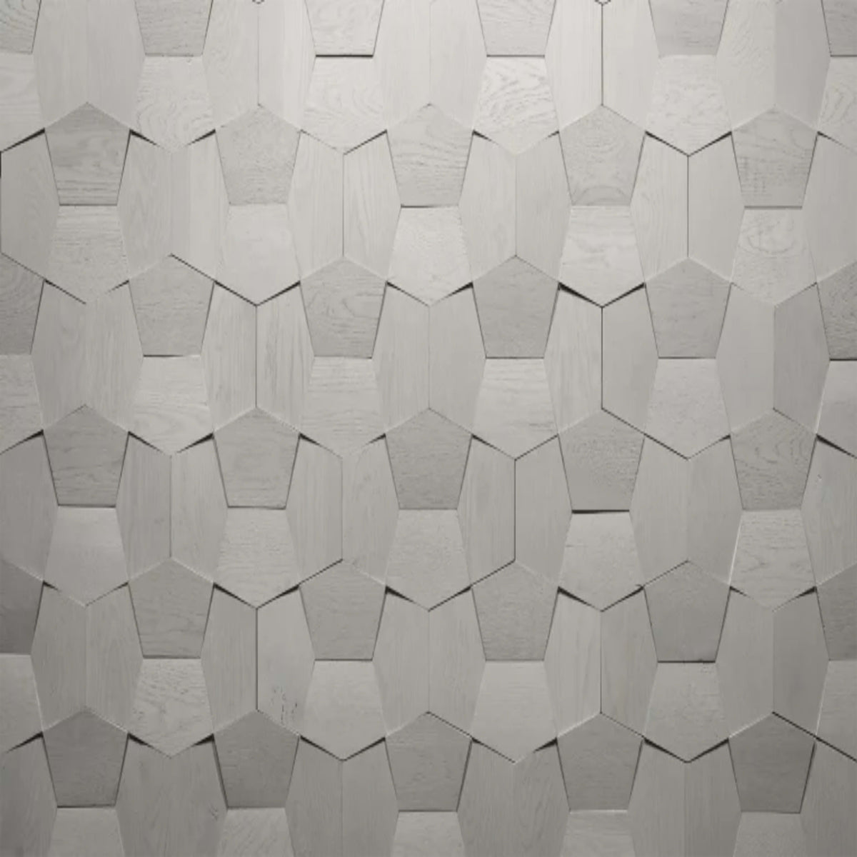 Wall - Motif - Contour in Soft White Hardwood
