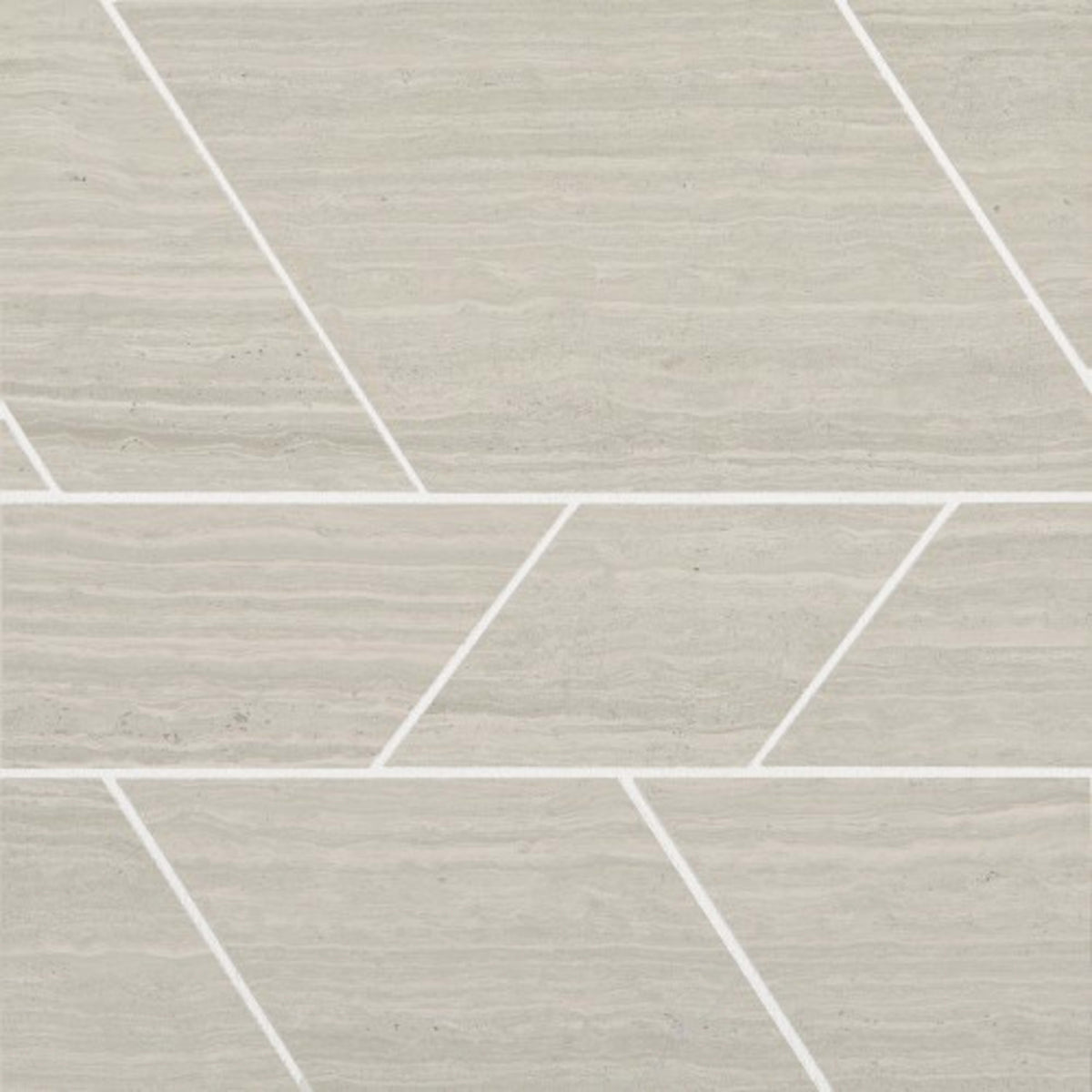 Limestone Collection in Chenille White Modern Linear Polished Natural Stone