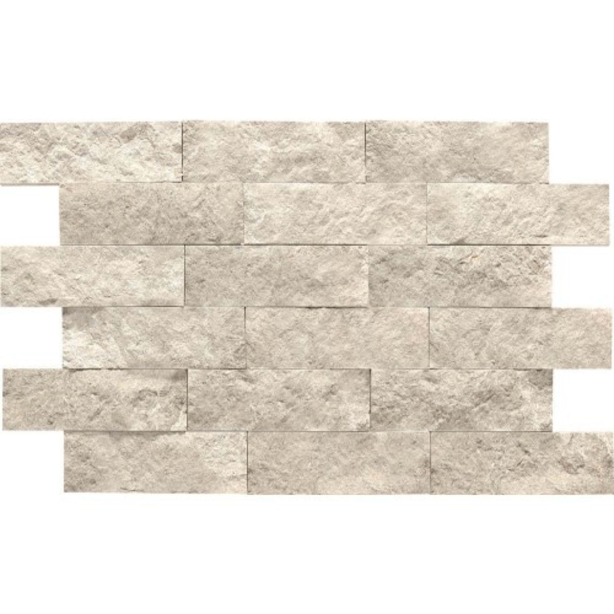 Limestone Collection in Arctic Gray 2x6 Brick Joint Honed Natural Stone