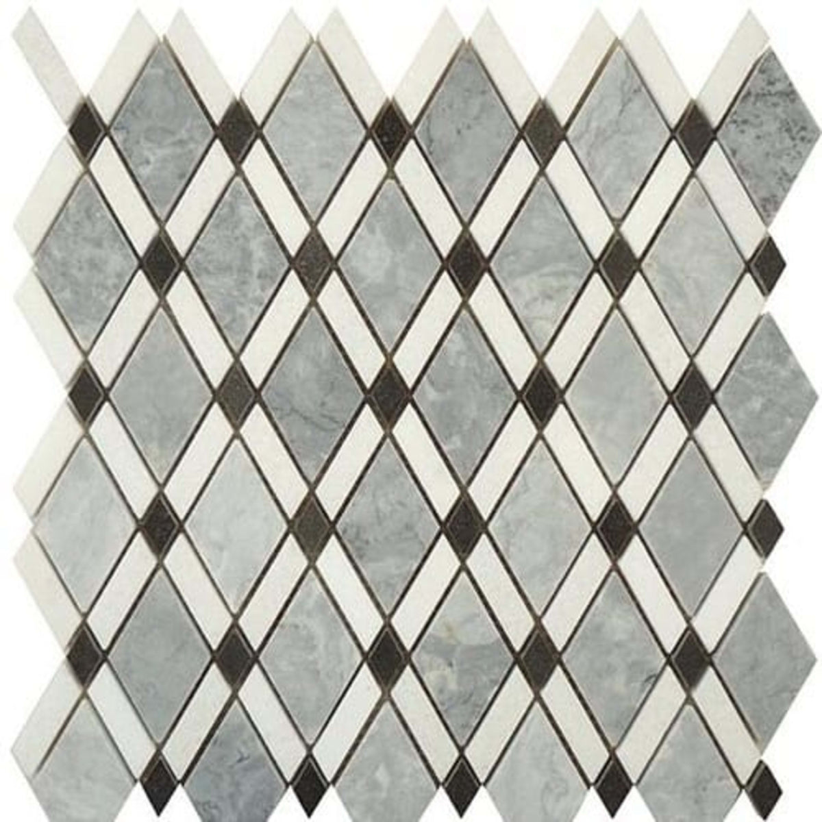 Diamond in Mugworth-Thassos White-Basalt Natural Stone