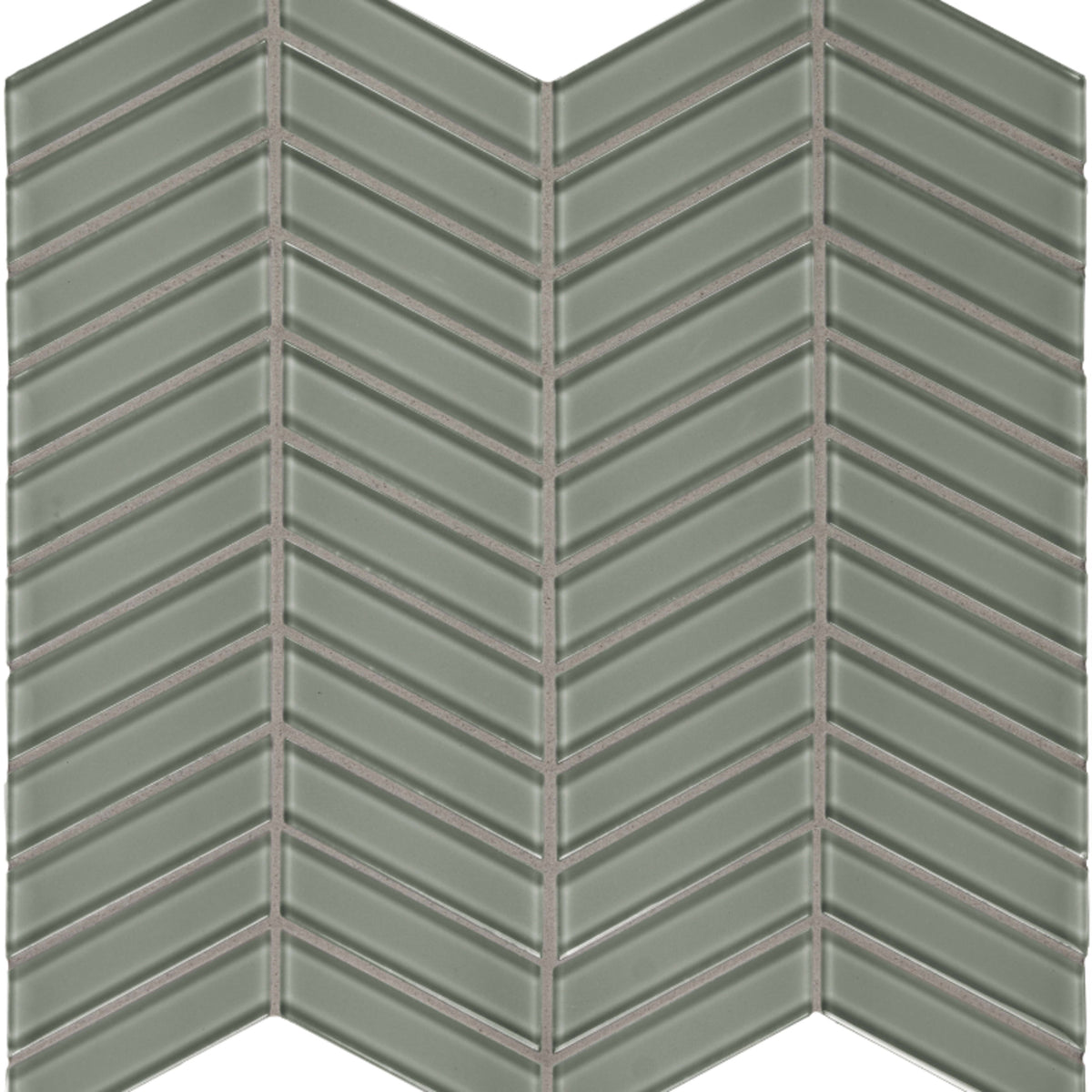 Element in Smoke Chevron Mosaic Glass Tile
