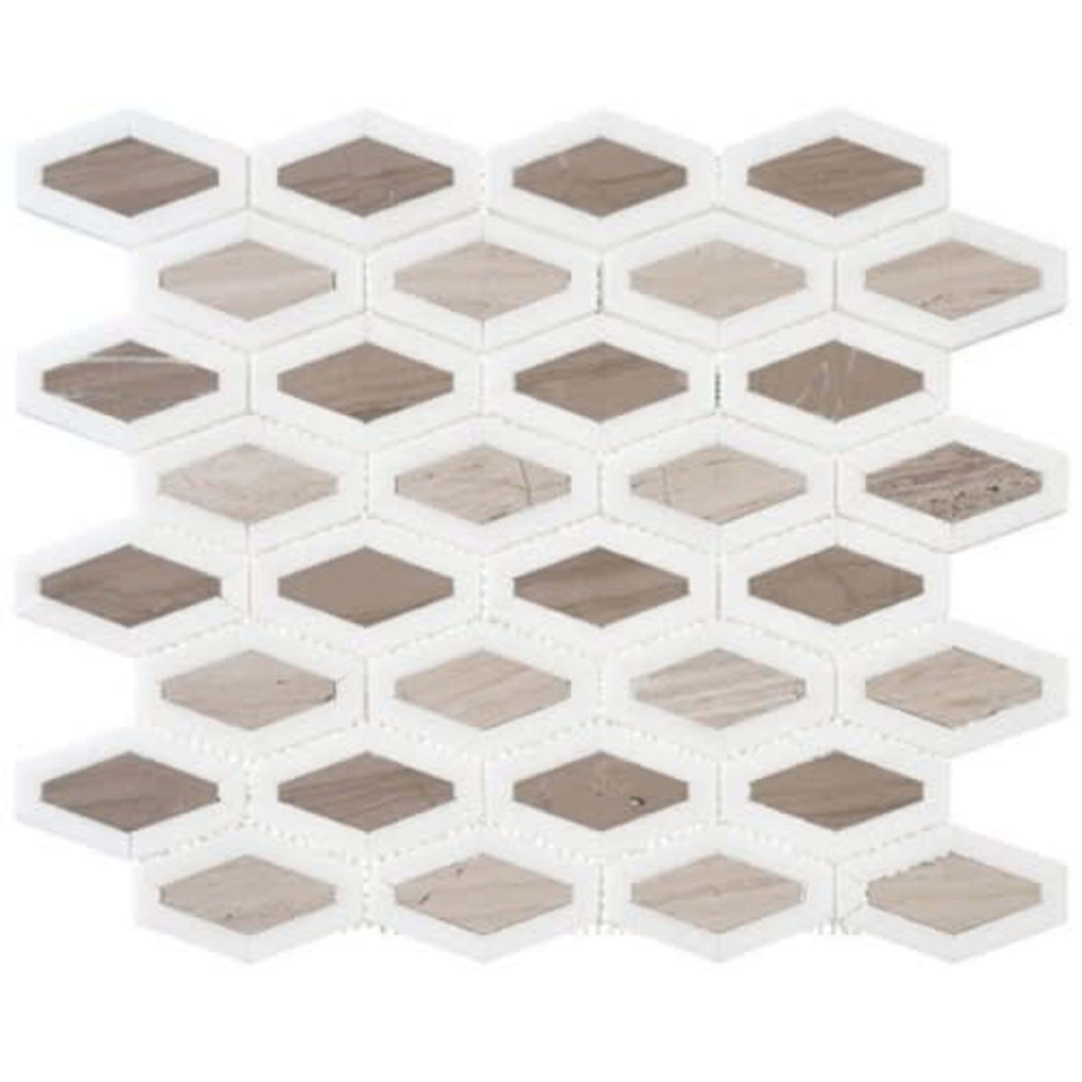 Garden Party in Espresso Tan 2x3 Diamond Natural Stone