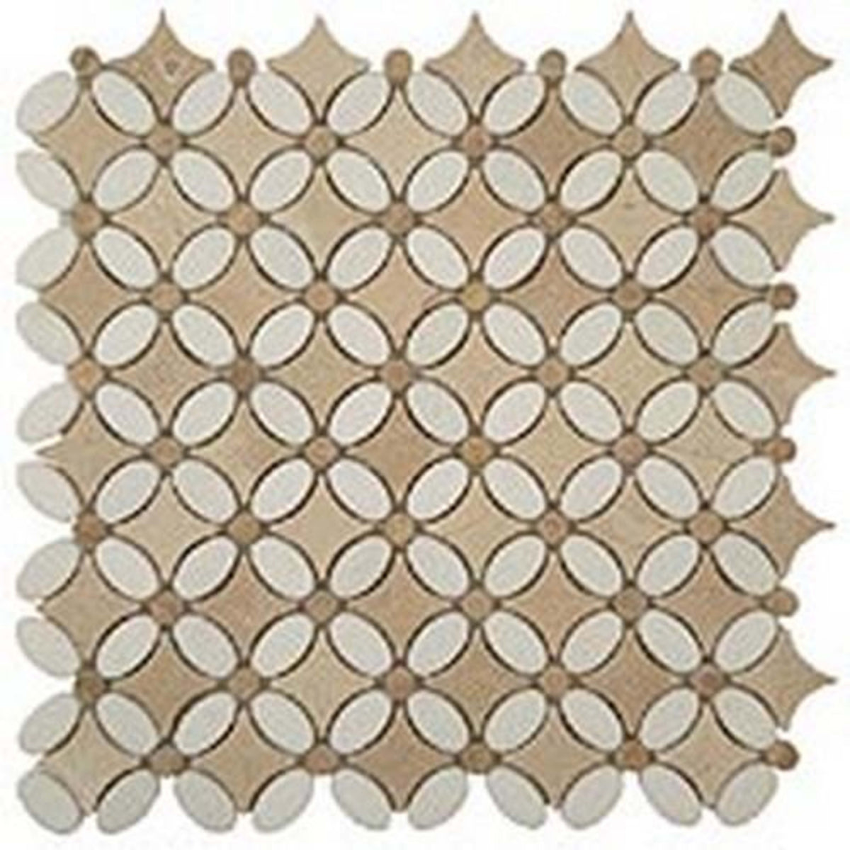 Flower in Thassos White-Emperador Light-Crema Marfil Natural Stone