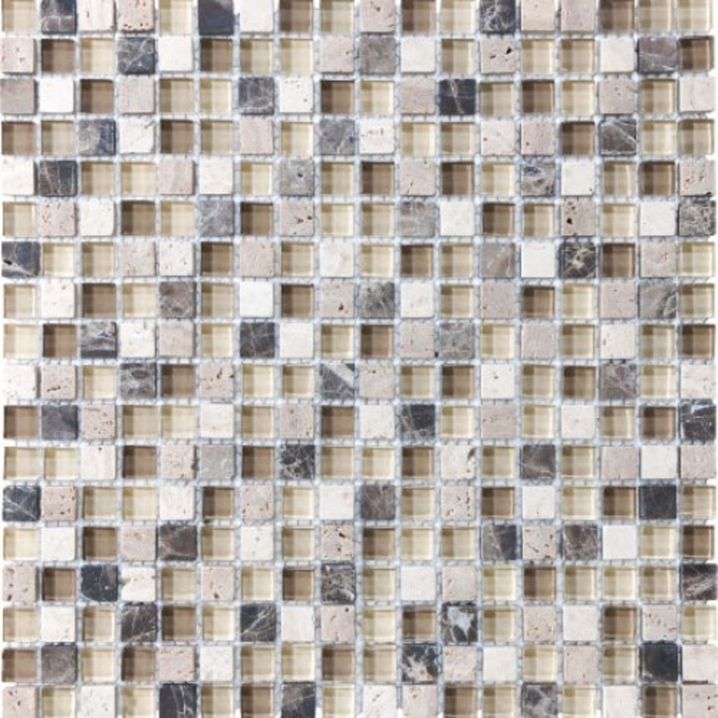 Bliss in Cappuccino 12x12 Mosaics Glass Tile
