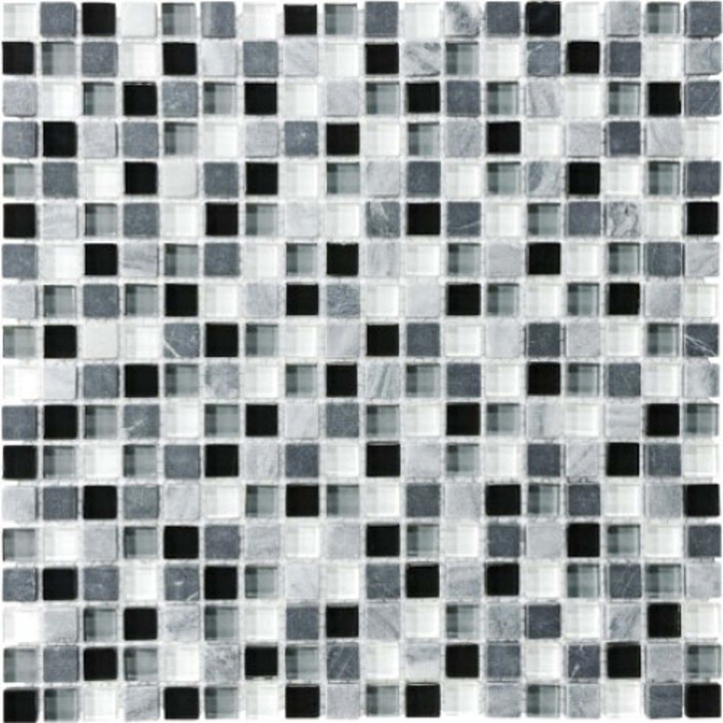 Bliss in Midnight 12x12 Mosaics Glass Tile