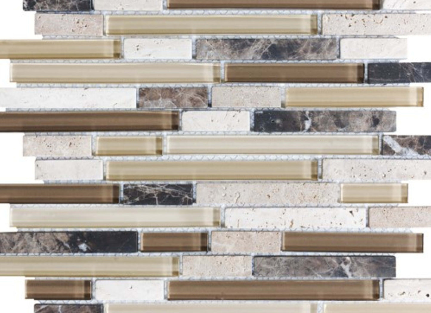 Bliss in Cappuccino 12x12 Random Strip Mosaics