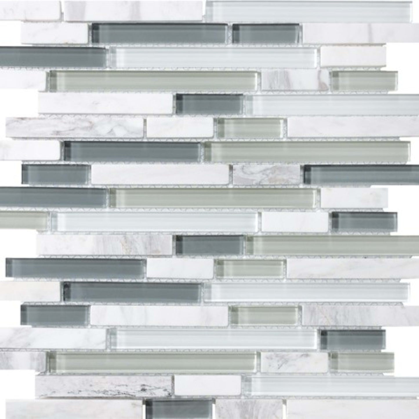 Bliss in Iceland 12x12 Random Strip Mosaics Glass Tile