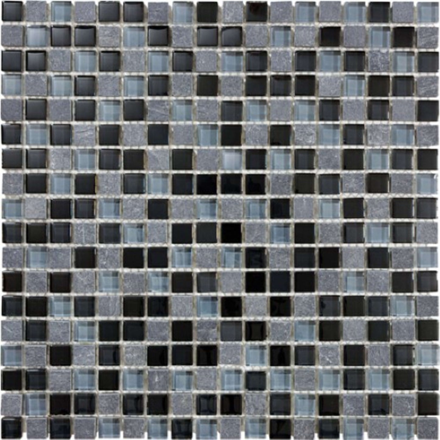 Bliss in Black Timber 12x12 Mosaics Glass Tile