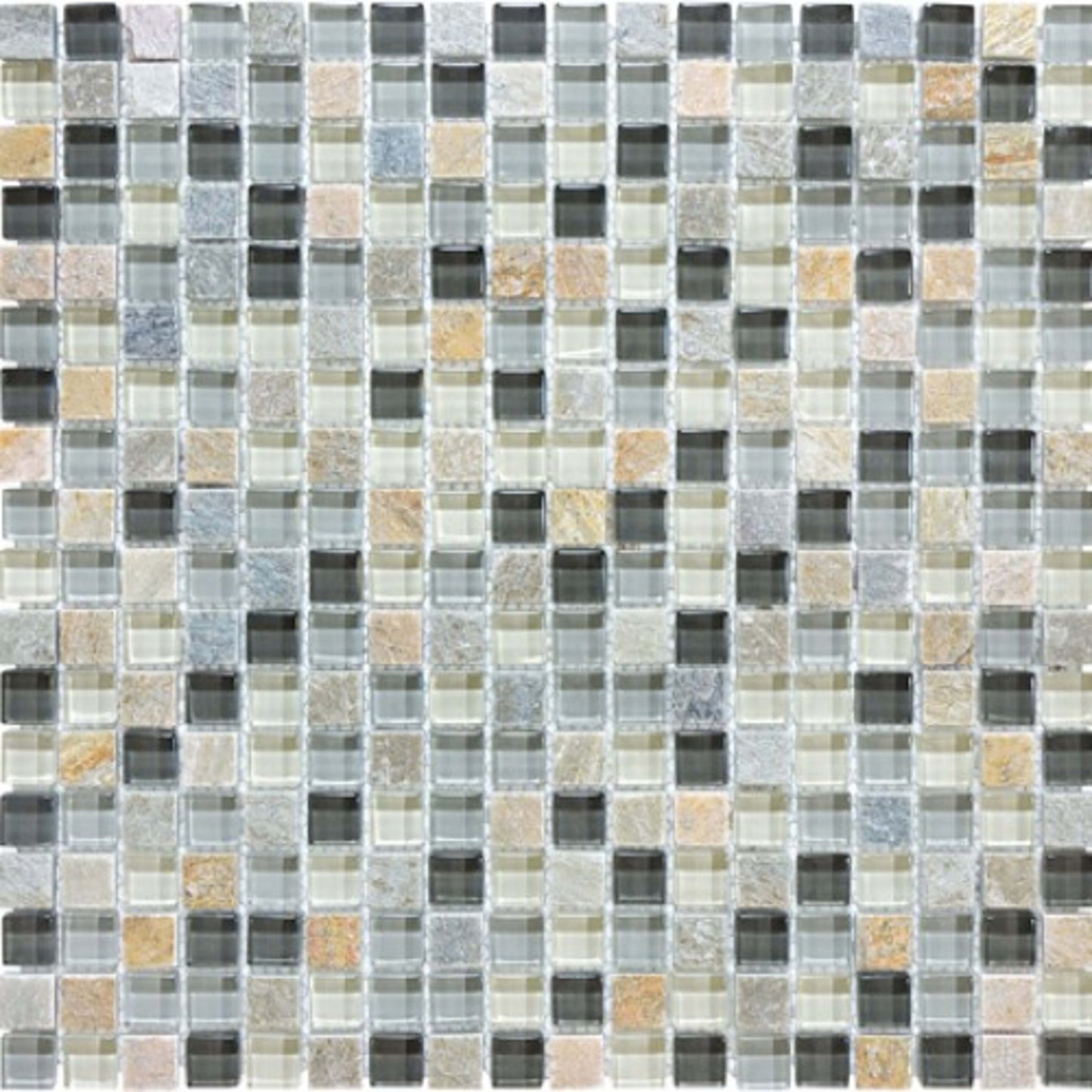 Bliss in Silver Aspen 12x12 Mosaics Glass Tile