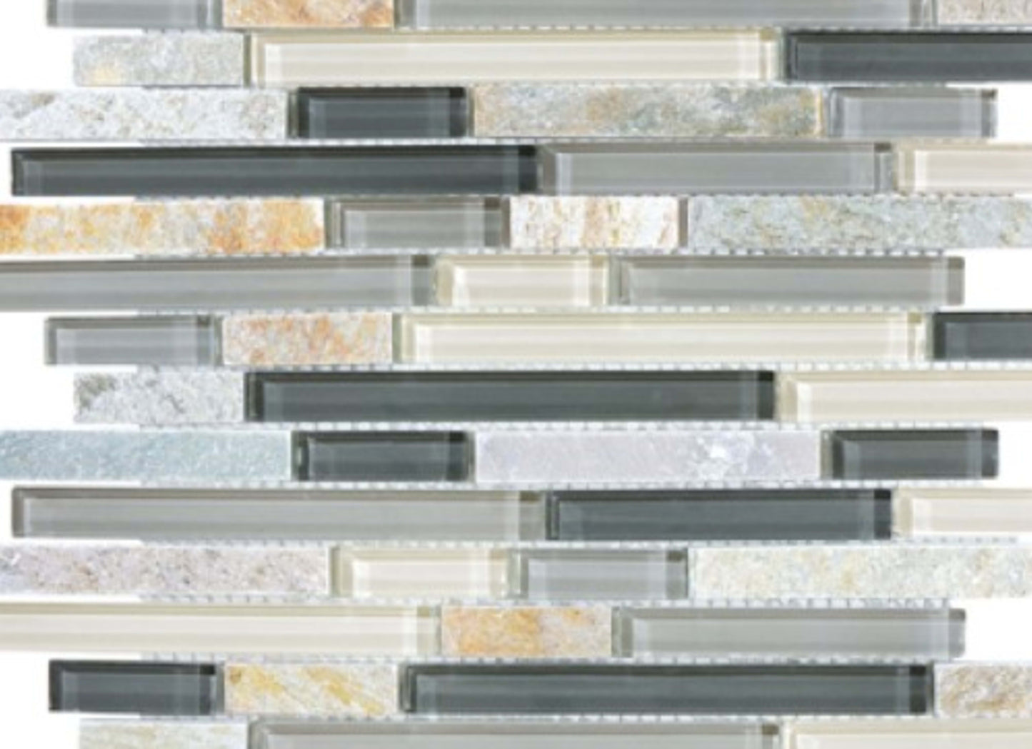 Bliss in Silver Aspen 12x12 Random Strip Mosaics
