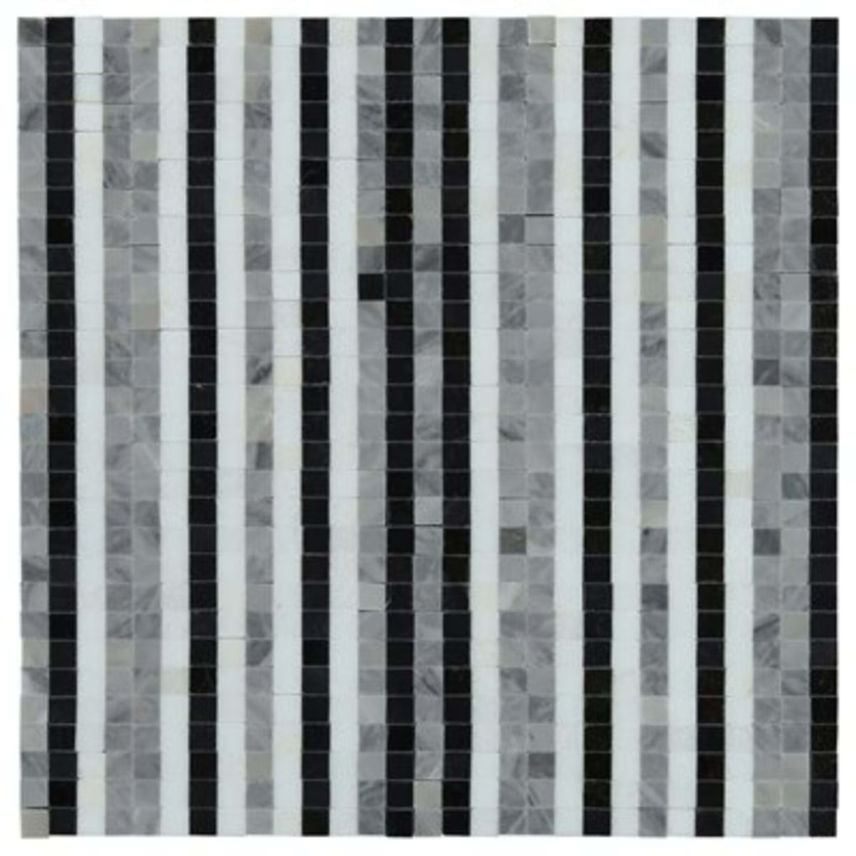 Madras in Lines Night - Thassos Nero Bardiglio Natural Stone