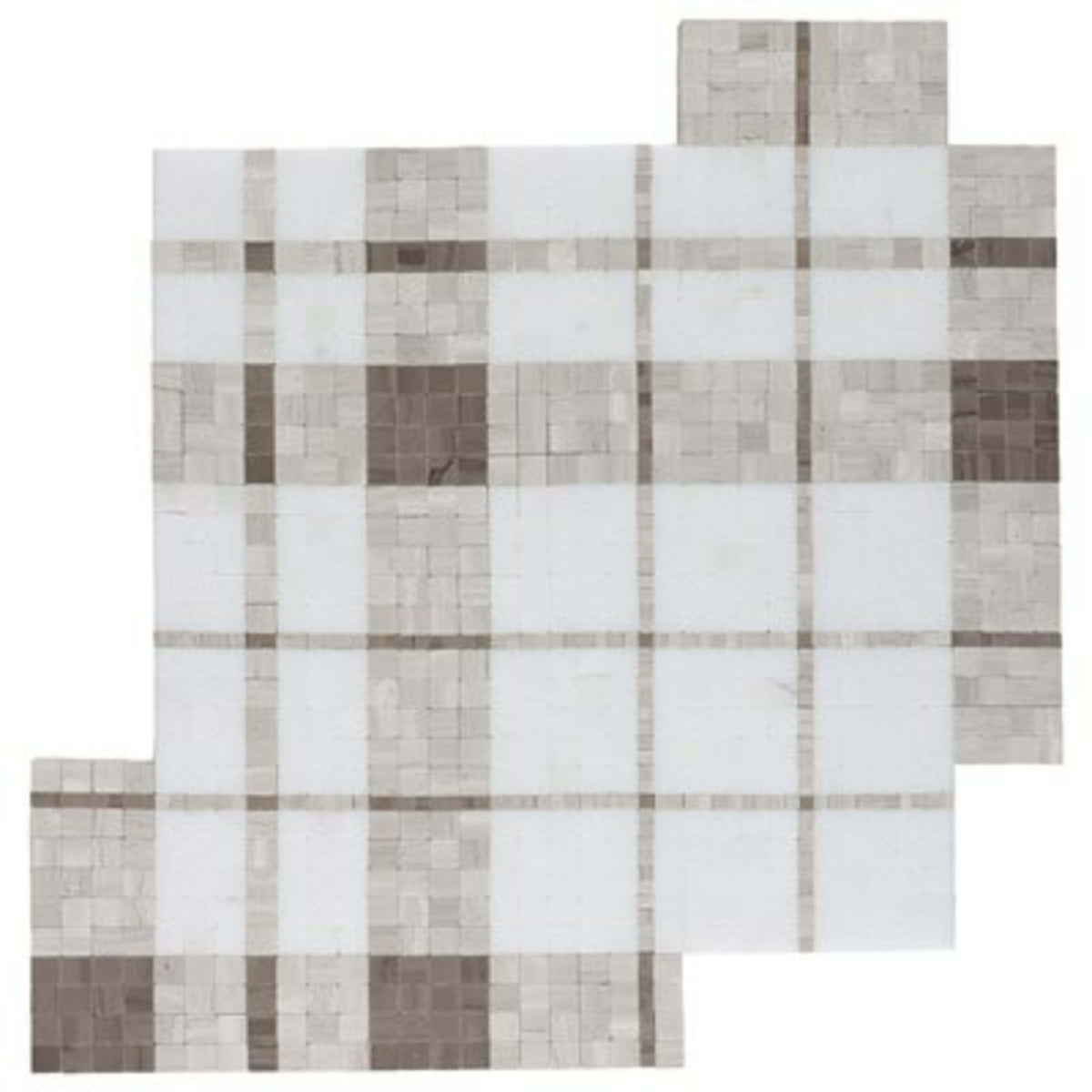 Madras in Plaid Wooden Beige - Thassos Athens Gray Wooden Beige Natural Stone