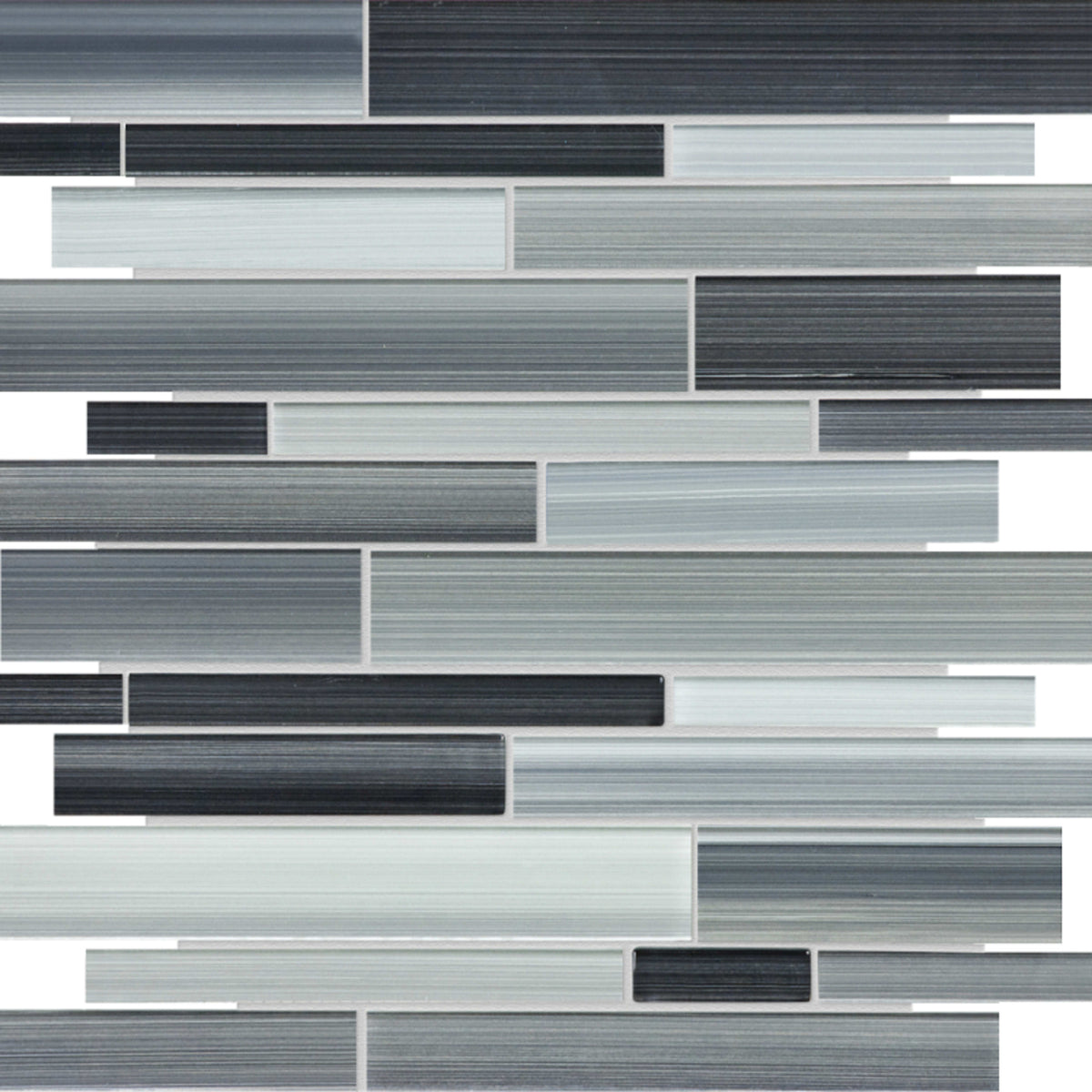 Fusion in Carbon Random Strip Mosaic Glass Tile
