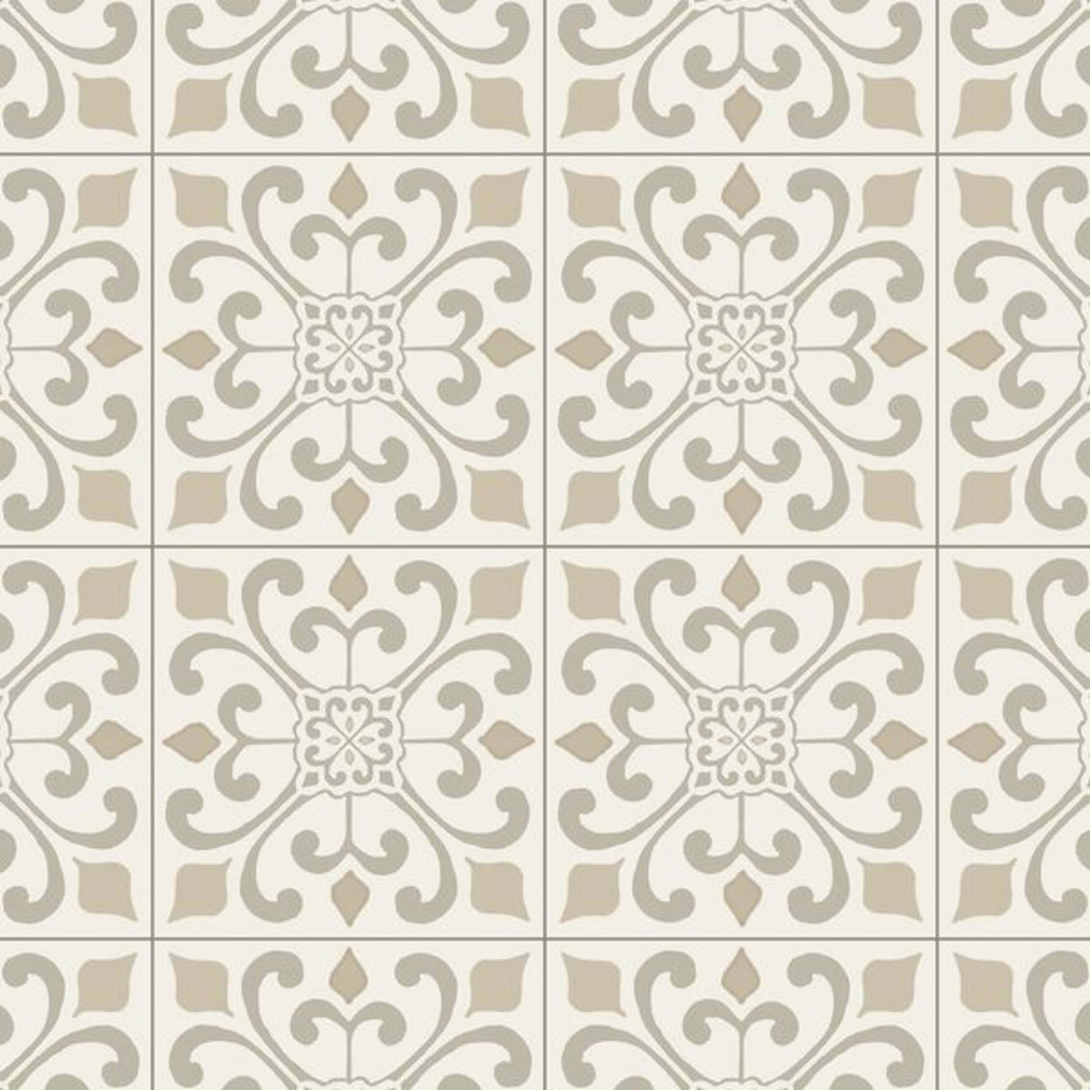 Progressions Amador Medallion in Crème 6' Vinyl Sheet Goods