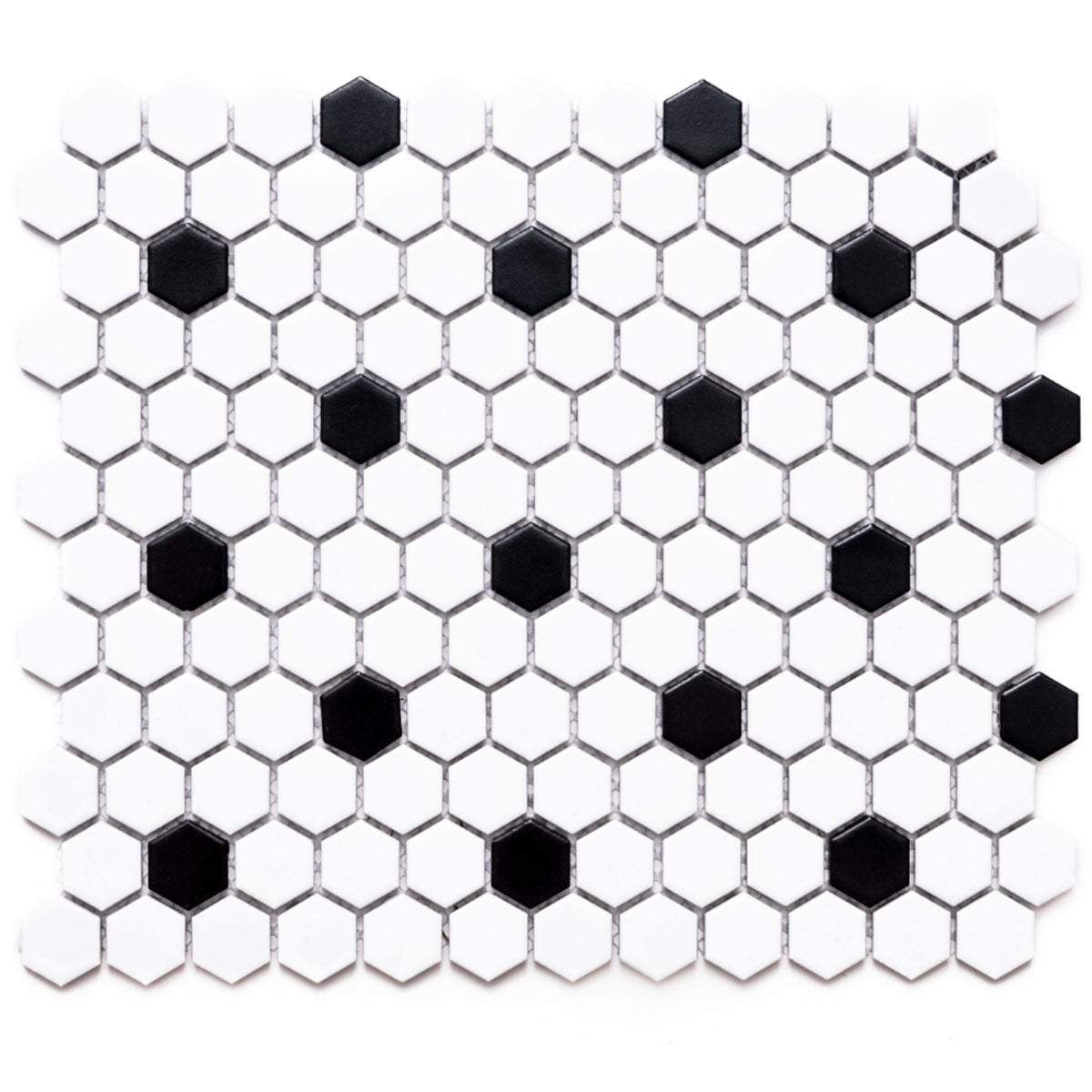 Hexagon in Black & White 1x1 Tile