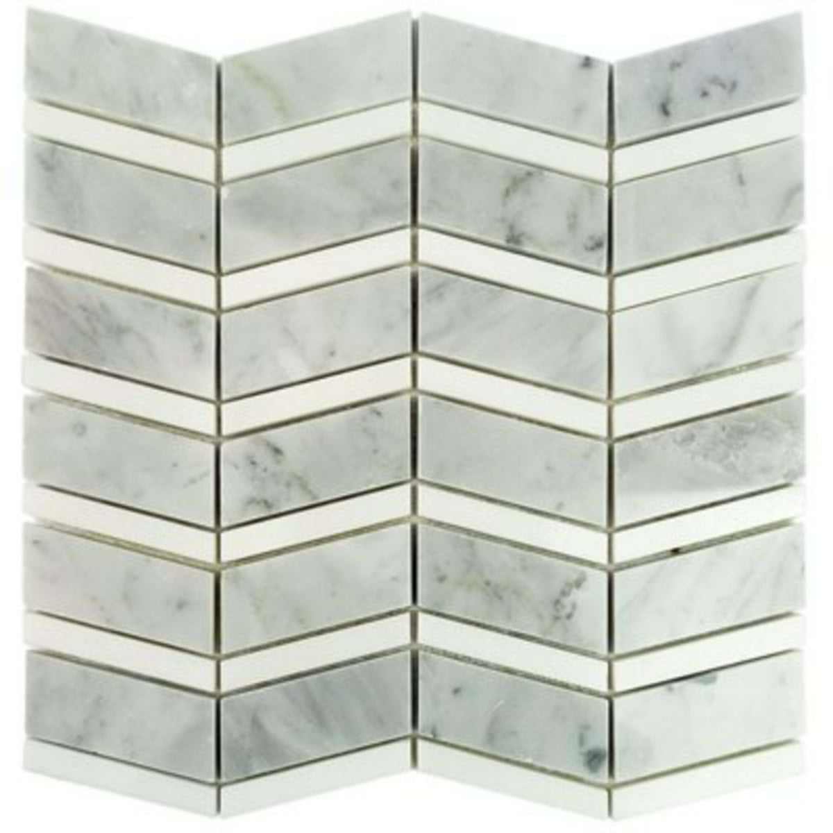 Heraldry in White Carrara With White Thassos Line Natural Stone