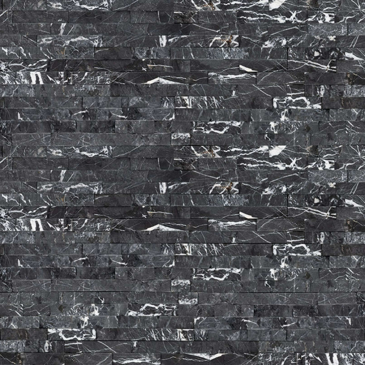 Rockmount Stacked Stone Collection in Marquina Nero Natural Stone