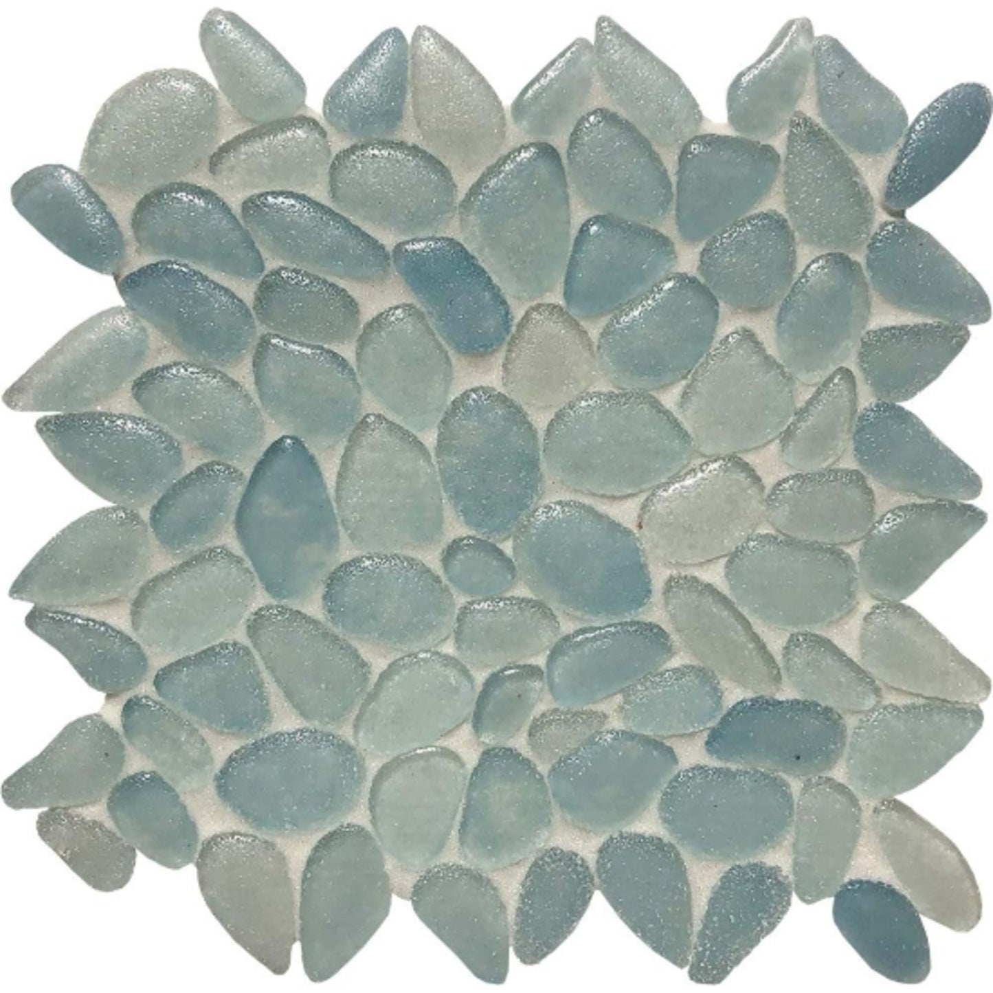 Liquid Rocks in Aqua Blue Glass Tile