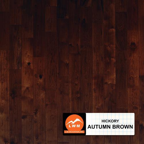 Hand Scraped Hickory - Solid in Autumn Brown Hardwood