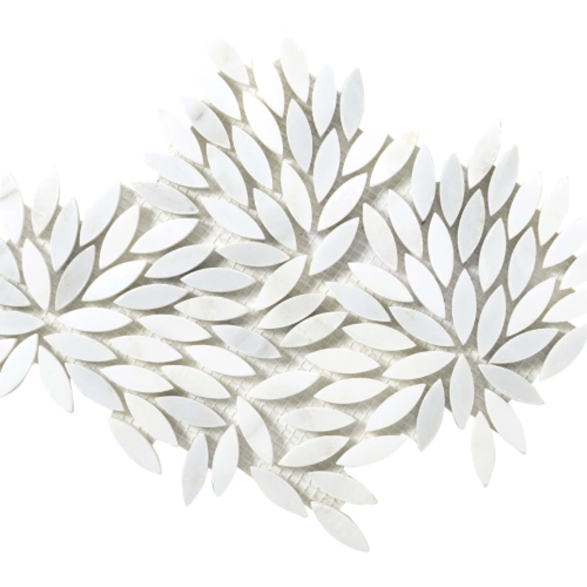 Marble Winter Frost in Winter Frost Leaf Mosaic - Mesh Mosaic Natural Stone