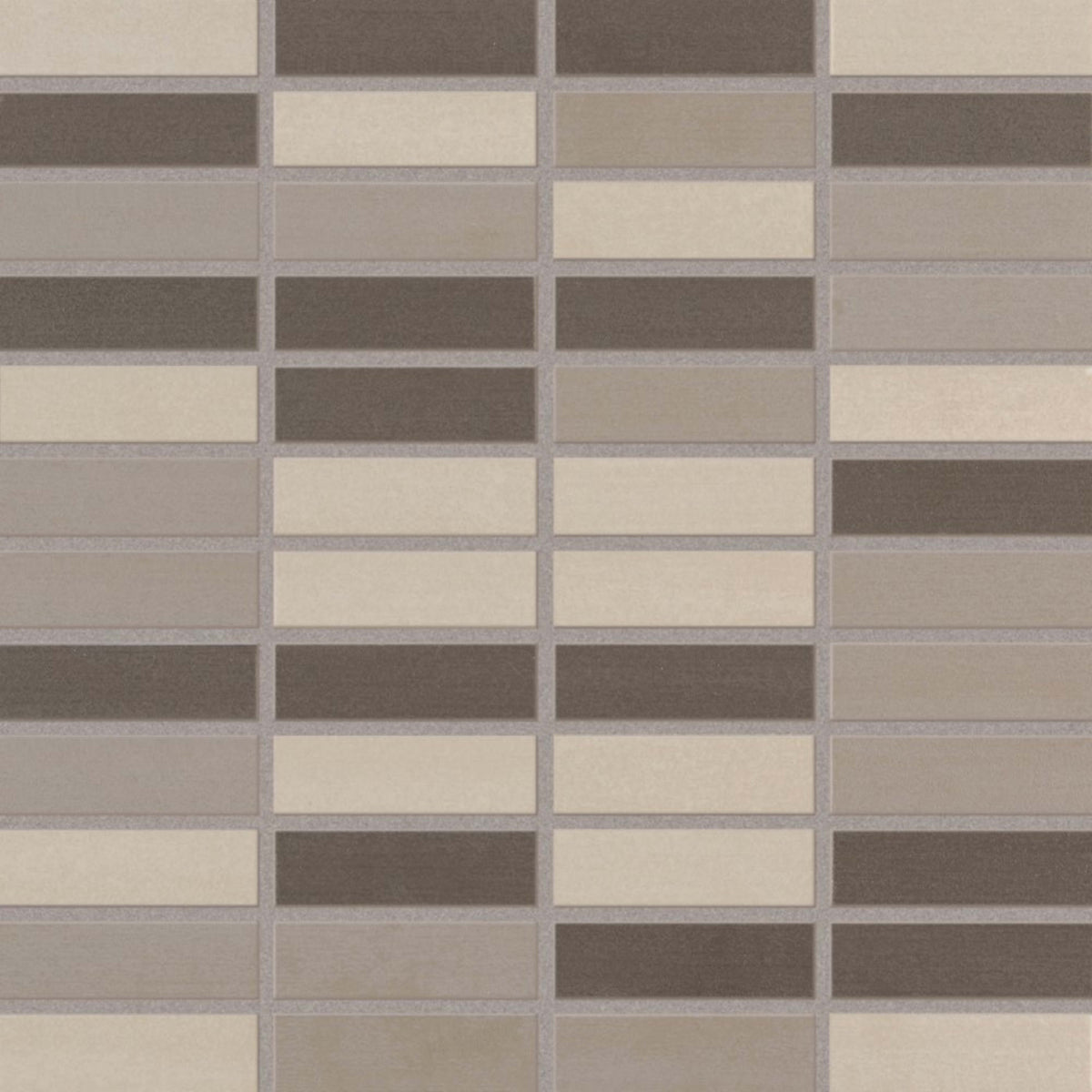 Shades 2.0 in Warm Grays Linear Mosaic 1"x3" Tile
